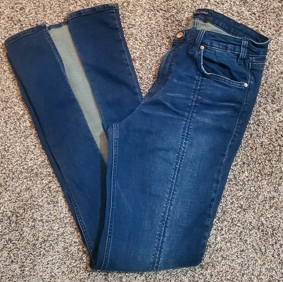 Dear John Dark Blue Split Flare High Rise Jeans Womens Sz 31 - Picture 3 of 13
